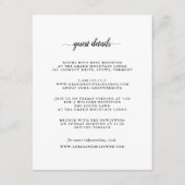 Zwart-wit kalligrafie bruiloft details informatiekaartje (Voorkant)