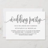 Zwart-wit  kalligrafie bruiloft kaart (Voorkant)