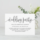 Zwart-wit  kalligrafie bruiloft kaart (Staand voorkant)