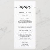 Zwart & Wit Kalligrafie Bruiloft Menu (Voorkant)