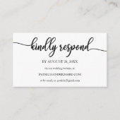 Zwart-wit kalligrafie bruiloft online RSVP Informatiekaartje (Voorkant)