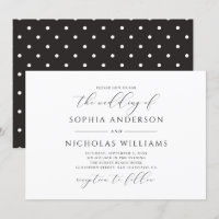 Zwart-wit kalligrafie bruiloft. Polka Dots