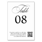Zwart wit kalligrafie bruiloft QR code Kaart (Voorkant)