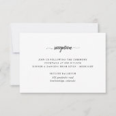 Zwart & Wit Kalligrafie Bruiloft Receptie Kaart (Voorkant)