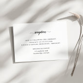 Zwart & Wit Kalligrafie Bruiloft Receptie Kaart
