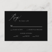 Zwart-wit kalligrafie bruiloft RSVP Informatiekaartje (Voorkant)