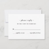 Zwart & Wit Kalligrafie Bruiloft RSVP Kaartje (Voorkant)