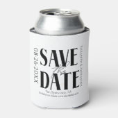 Zwart & Wit Kalligrafie Bruiloft Save the Date Blikjeskoeler (Blikje Voorkant)