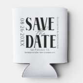 Zwart & Wit Kalligrafie Bruiloft Save the Date Blikjeskoeler (Achterkant)