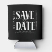 Zwart & Wit Kalligrafie Bruiloft Save the Date Blikjeskoeler (Achterkant)