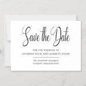 Zwart & Wit Kalligrafie Bruiloft Save the Date Magnetische Uitnodiging (Voorkant)