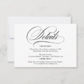 Zwart wit kalligrafie chic details bruiloft kaart (Voorkant)