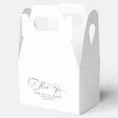 Zwart-wit kalligrafie Dank u bruiloft Bedankdoosjes (Geopend)