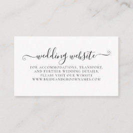 Zwart-wit kalligrafie Detail Wedding Website Informatiekaartje
