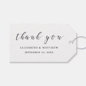 Zwart-wit kalligrafie. Eenvoudig script bruiloft Cadeaulabel (Voorkant (Horizontaal))