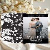 Zwart-wit kalligrafie foto Save the Date