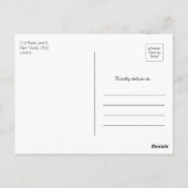 Zwart-wit kalligrafie foto Save the Date Briefkaart (Achterkant)