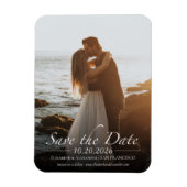 Zwart-wit kalligrafie foto Save the Date Magneet (Verticaal)