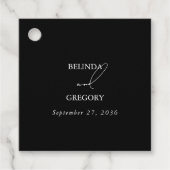 Zwart & Wit Kalligrafie Handtekening Script Bruilo Bedankjes Labels (Voorkant)