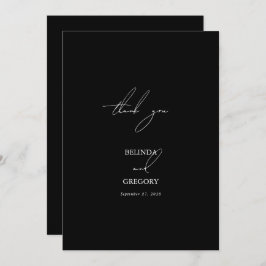 Zwart & Wit Kalligrafie Handtekening Script Bruilo Bedankkaart