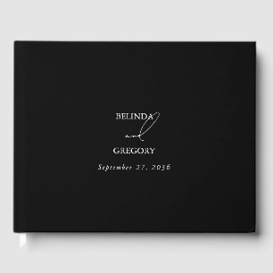 Zwart & Wit Kalligrafie Handtekening Script Bruilo Gastenboek