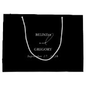 Zwart & Wit Kalligrafie Handtekening Script Bruilo Groot Cadeauzakje (Achterkant)