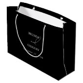 Zwart & Wit Kalligrafie Handtekening Script Bruilo Groot Cadeauzakje (Achterkant Gekanteld)
