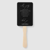 Zwart & Wit Kalligrafie Handtekening Script Bruilo Handwaaier (Achterkant)