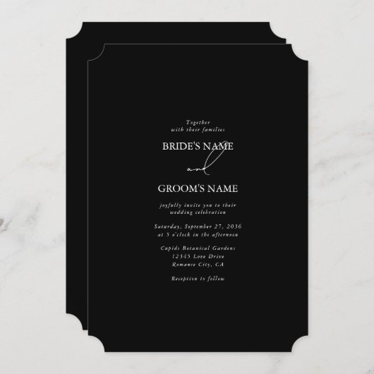 Zwart & Wit Kalligrafie Handtekening Script Bruilo Kaart (Voorkant / Achterkant)