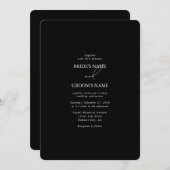 Zwart & Wit Kalligrafie Handtekening Script Bruilo Kaart (Voorkant / Achterkant)