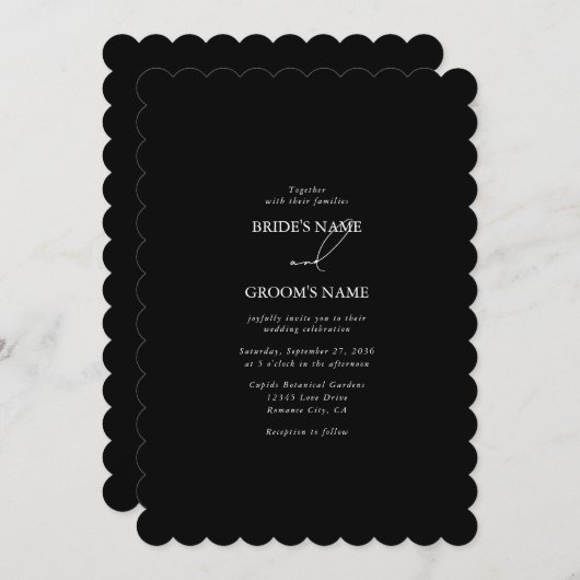 Zwart & Wit Kalligrafie Handtekening Script Bruilo Kaart (Voorkant / Achterkant)