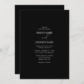 Zwart & Wit Kalligrafie Handtekening Script Bruilo Kaart (Voorkant / Achterkant)