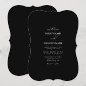 Zwart & Wit Kalligrafie Handtekening Script Bruilo Kaart (Voorkant / Achterkant)