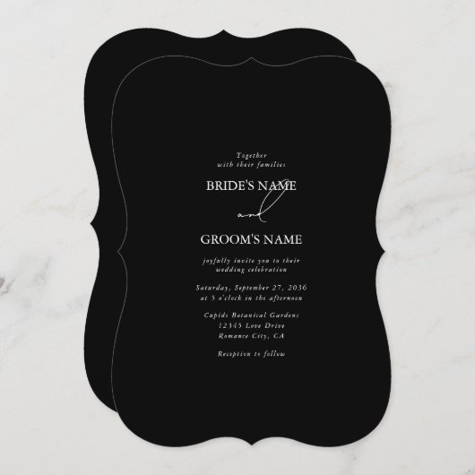 Zwart & Wit Kalligrafie Handtekening Script Bruilo Kaart (Voorkant / Achterkant)