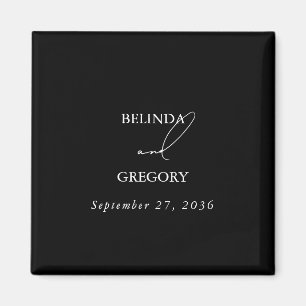 Zwart & Wit Kalligrafie Handtekening Script Bruilo Magneet