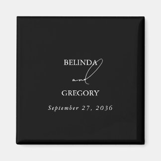 Zwart & Wit Kalligrafie Handtekening Script Bruilo Magneet