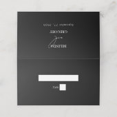 Zwart & Wit Kalligrafie Handtekening Script Bruilo Plaatskaartje (Buitenkant ongevouwen)