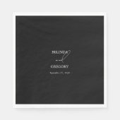 Zwart & Wit Kalligrafie Handtekening Script Bruilo Servet (Voorkant)