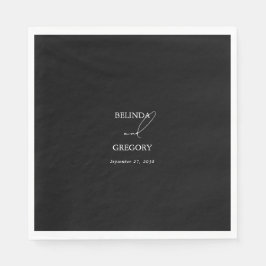 Zwart & Wit Kalligrafie Handtekening Script Bruilo Servet