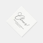Zwart-wit kalligrafie juichen! Moderne bruiloft Servet (Hoek)