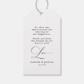 Zwart-wit kalligrafie Minimale moderne bruiloft Cadeaulabel (Voorkant)