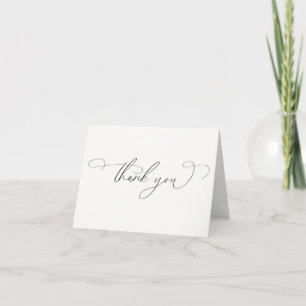 Zwart-wit kalligrafie minimalistisch bedankkaart