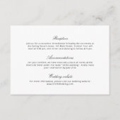 Zwart-wit kalligrafie Moderne bruiloft Details Informatiekaartje (Voorkant)