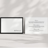 Zwart-wit kalligrafie Moderne bruiloft Details Informatiekaartje