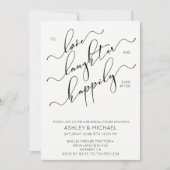 Zwart-wit kalligrafie repetitie Diner Uitnodigen Kaart (Voorkant)