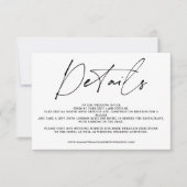 Zwart wit kalligrafie script details bruiloft kaart (Voorkant)