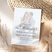 Zwart-wit kalligrafie Script Elegante foto Kaart