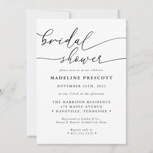 Zwart-wit kalligrafie script Vrijgezellenfeest Kaart (Voorkant)