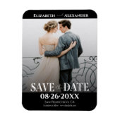 Zwart-wit kalligrafie Sla de datumfoto op Magneet (Verticaal)