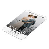 Zwart-wit kalligrafie Sla de datumfoto op Magneet (Linkerzijde)